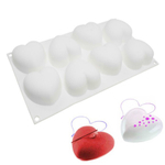Форма силиконовая для муссовых пирожных Сердечки 8шт