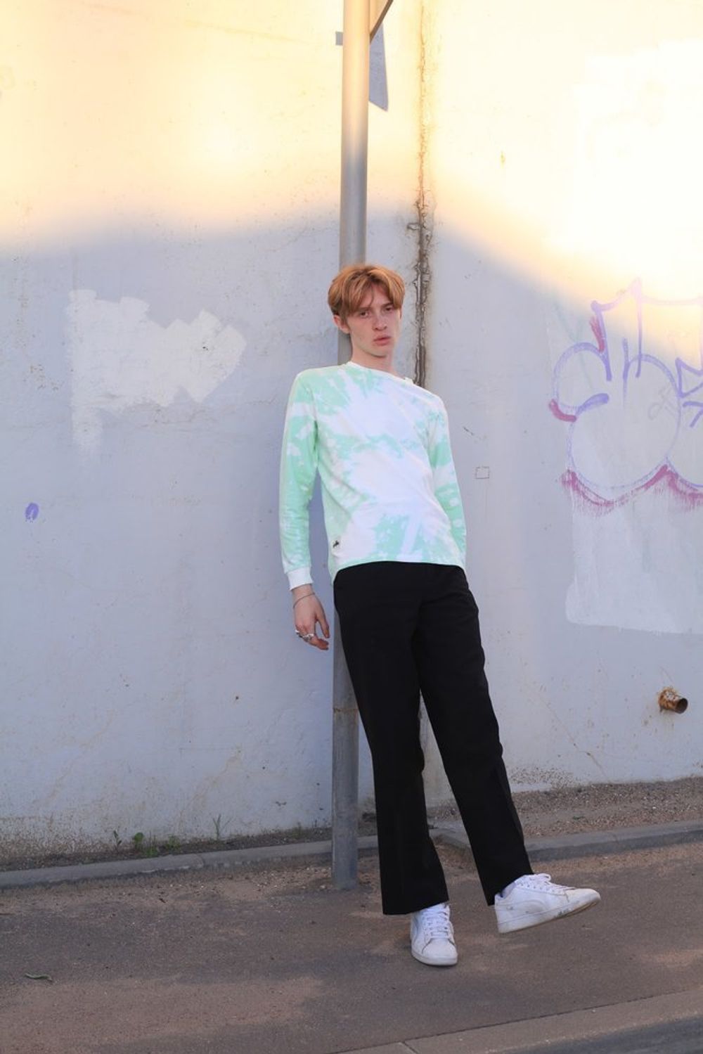 Лонгслив Салатовый Tie Dye