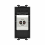 Компьютерная розетка RJ-45 без шторки модульная, кат.6 экранированная, "Avanti", "Черный матовый", 1 модуль