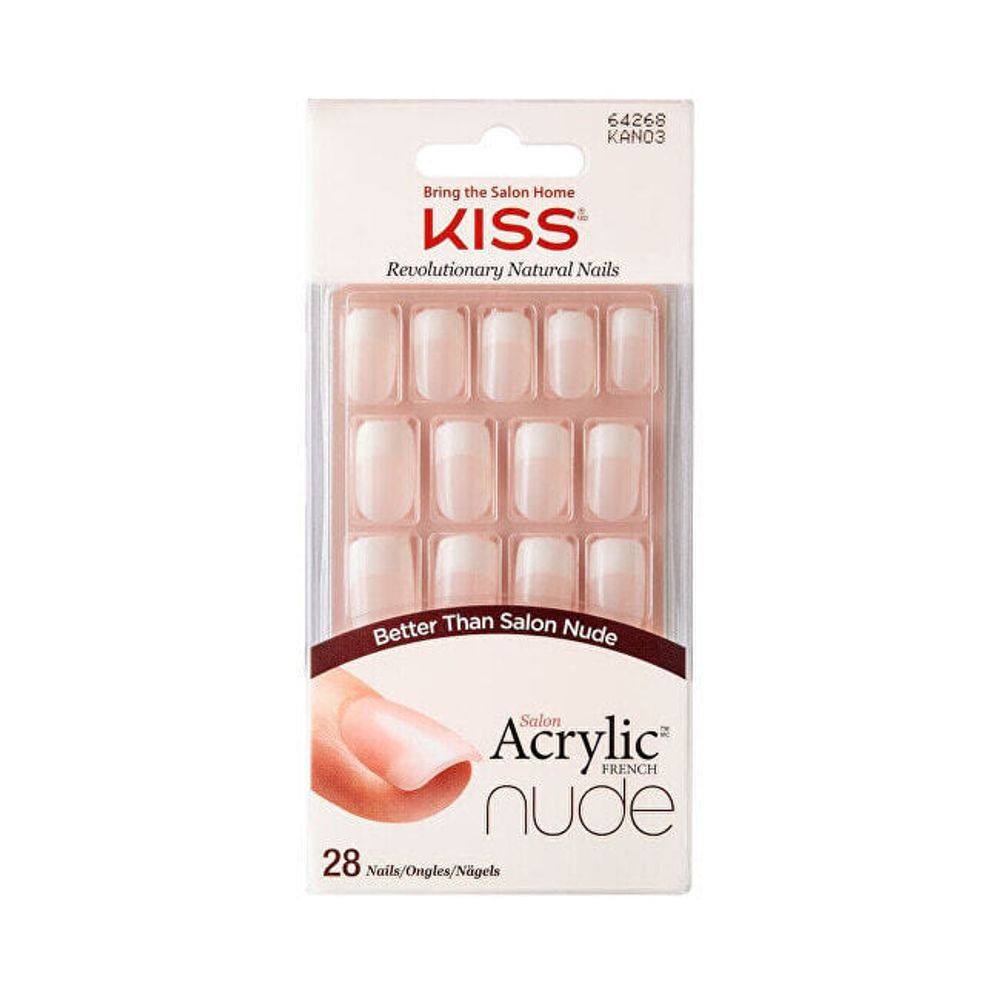 Акриловые ногти - Французский маникюр для естественного образа Salon Acrylic French Nude 64268 28 шт.