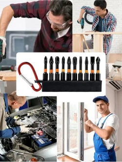 Биты для шуруповерта магнитные,биты для шуруповертов, торсионные, ударные, профессиональные набор 10 штук