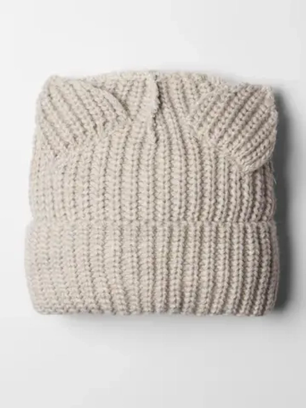 Шапка для подростка на осень с ушками