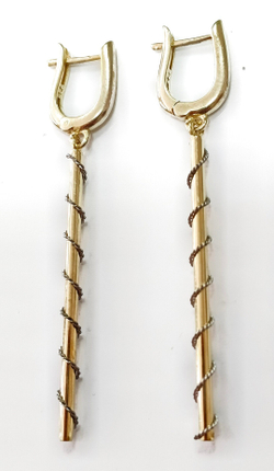 Ювелирные серьги из серебра с позолотой