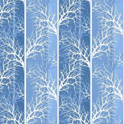 белые ветки деревьев на полосатом синем фоне