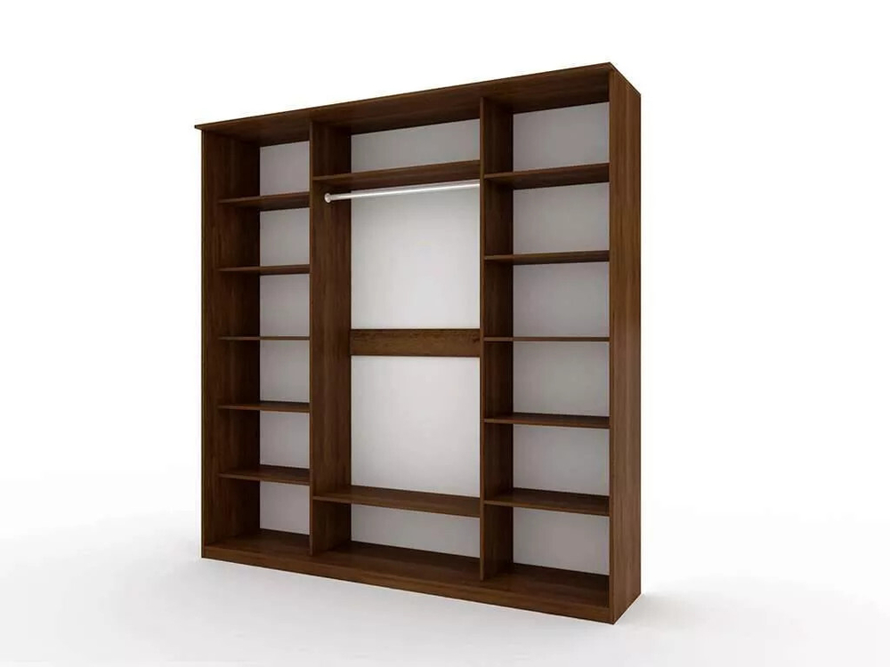 Шкаф купе Модерн 2362х600 4-х дверный 3-х секционный фотопечать №2 венге