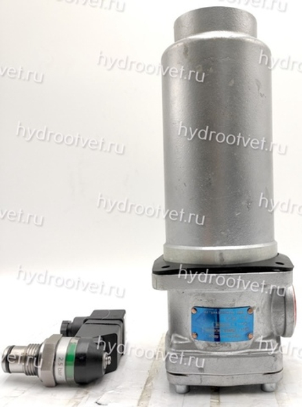 WKRFBN/HC110DC10D1.X/-L24 AL - Сливной фильтр гидравлический одинарный модели RF с алюминиевым корпусом тонкость фильтрации 10 мкм, типоразмер 110, вид присоединения: резьба G3/4, материал корпуса - алюминий, рабочее давление до 25 бар, визуально-электрический (лампа с напряжением 24В) индикатор загрязнения