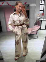 Шелковый костюм Coral Bay молочный