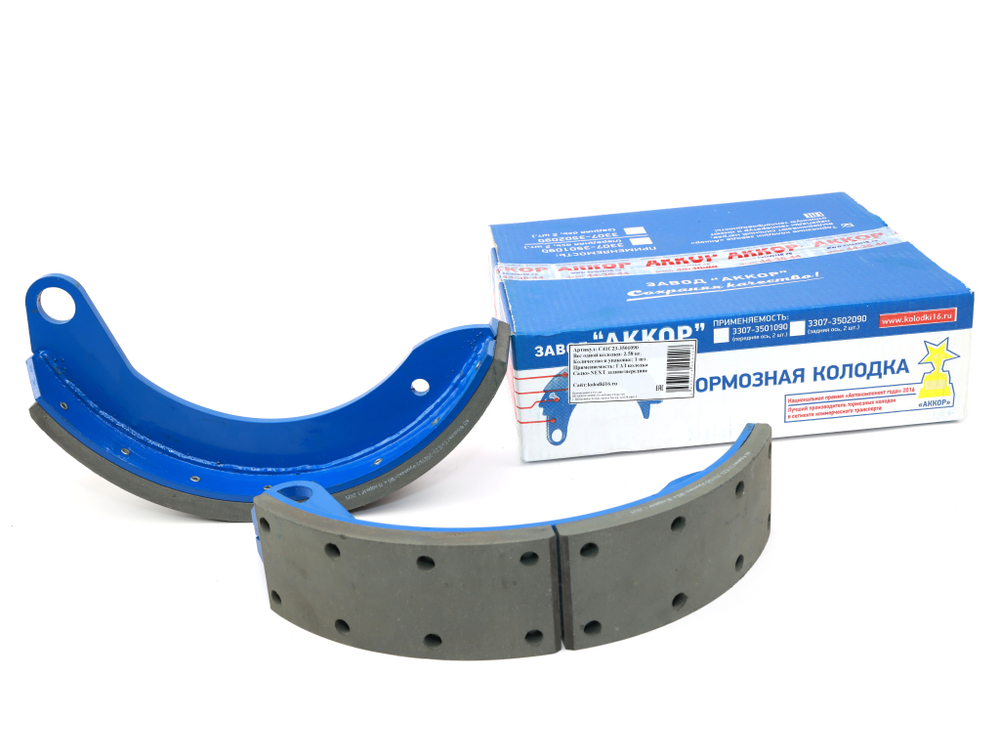 Колодка барабанного тормоза а/м ГАЗ Садко NEXT передняя/задняя (ширина 80мм взаимозам С41С23-3501090/ C41C23-3501090) (1шт.)  АККОР