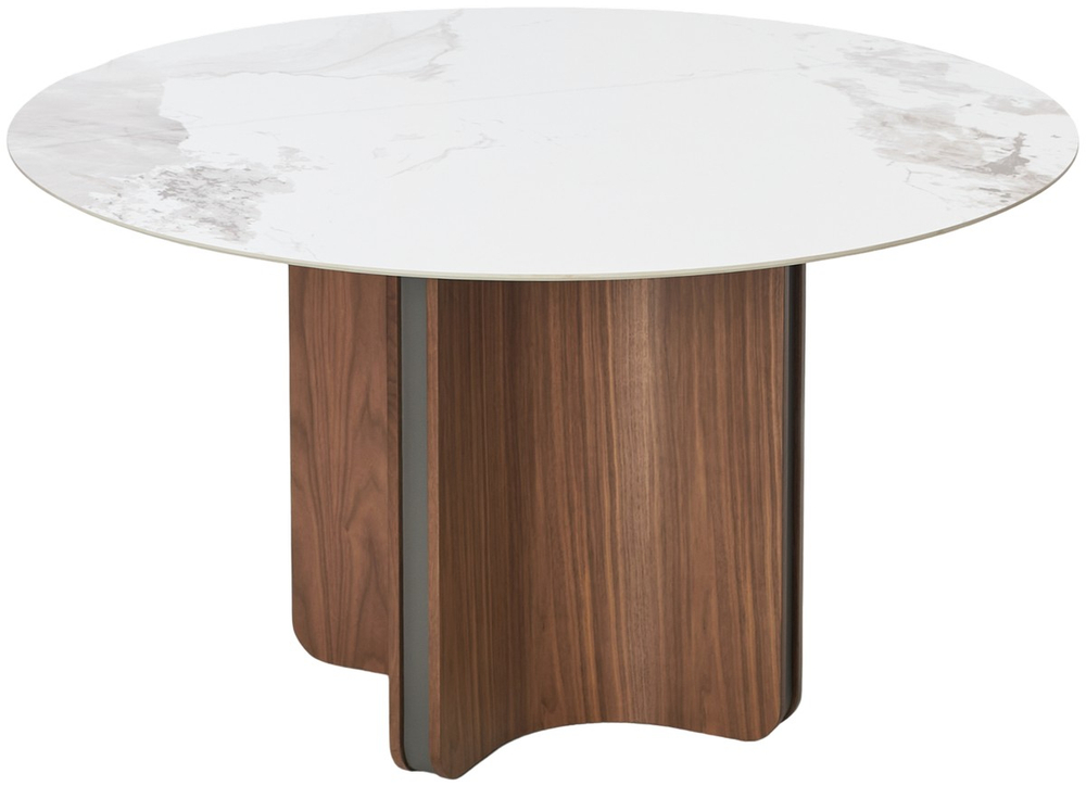 Стол М-City DISAUR Кастелла (Castela) 135 Белый мрамор Ca071, керамика, Орех