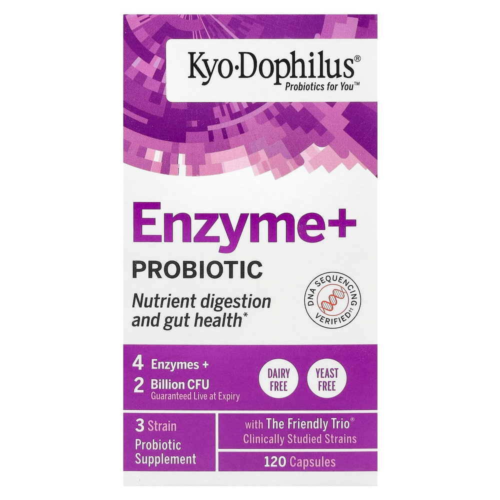 Kyolic, Kyo-Dophilus®, фермент и пробиотик, 2 млрд КОЕ, 120 капсул (1 млрд КОЕ на капсулу)