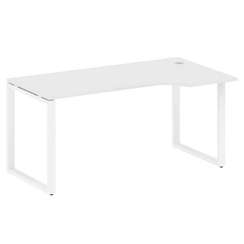 Metal System Стол криволинейный правый на О-образном м/к БО.СА-1 (R) Белый/Металл Белый 1600*900*750