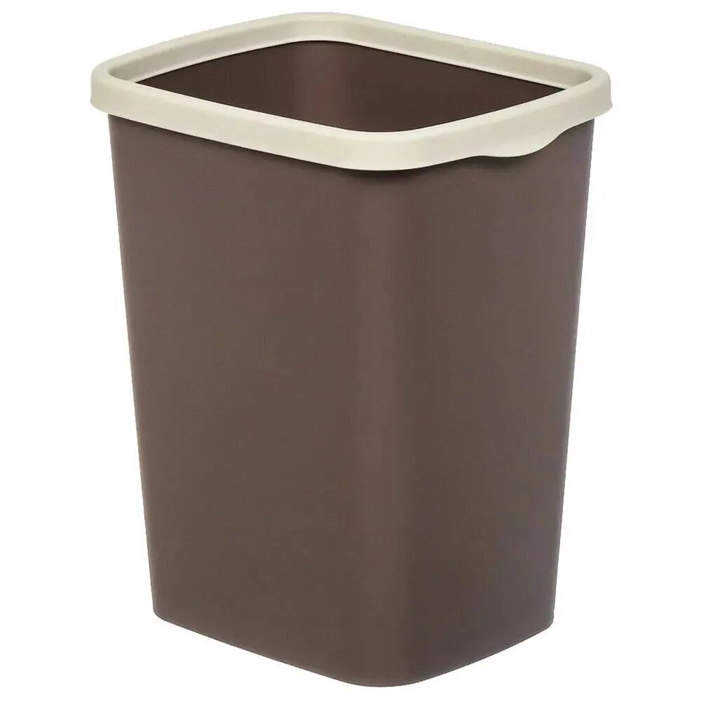 Ведро для мусора с фиксатором "Tandem" 9л (шоколад/слон.кость)