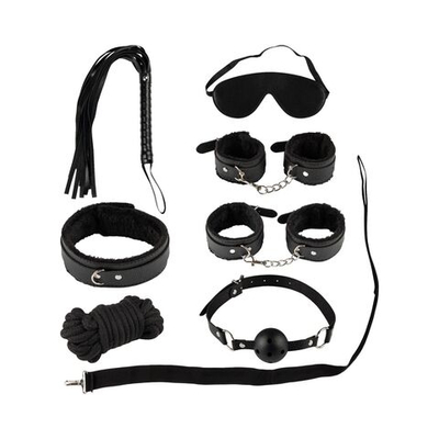 Набор из 7 черных БДСМ-девайсов (Цвет: черный)