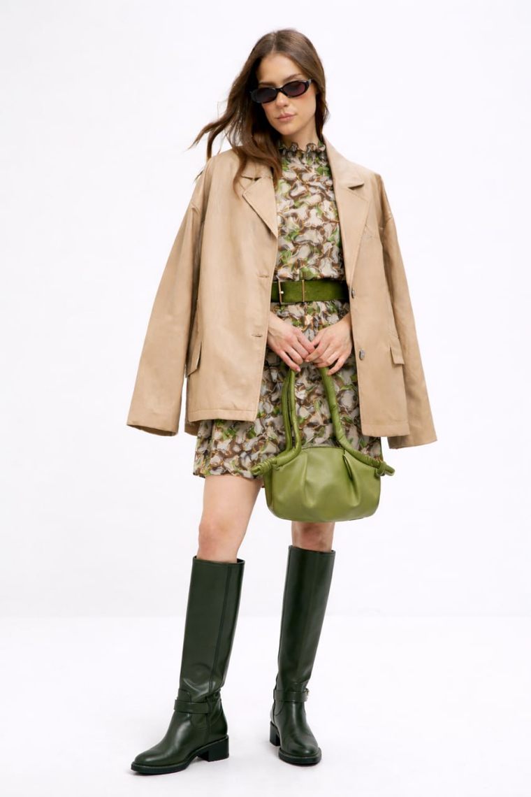 Жакет из экокожи свободного силуэта