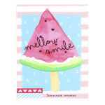 Записная книжка А7, Проф-Пресс, 7БЦ, глянцевая ламинация, лён, клетка, 48 л, "Арбуз на палочке"