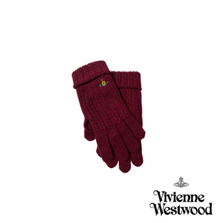 VIVIENNE WESTWOOD ПЕРЧАТКИ БОРДОВЫЕ С ОТВЕРСТИЯМИ ДЛЯ ПАЛЬЦЕВ