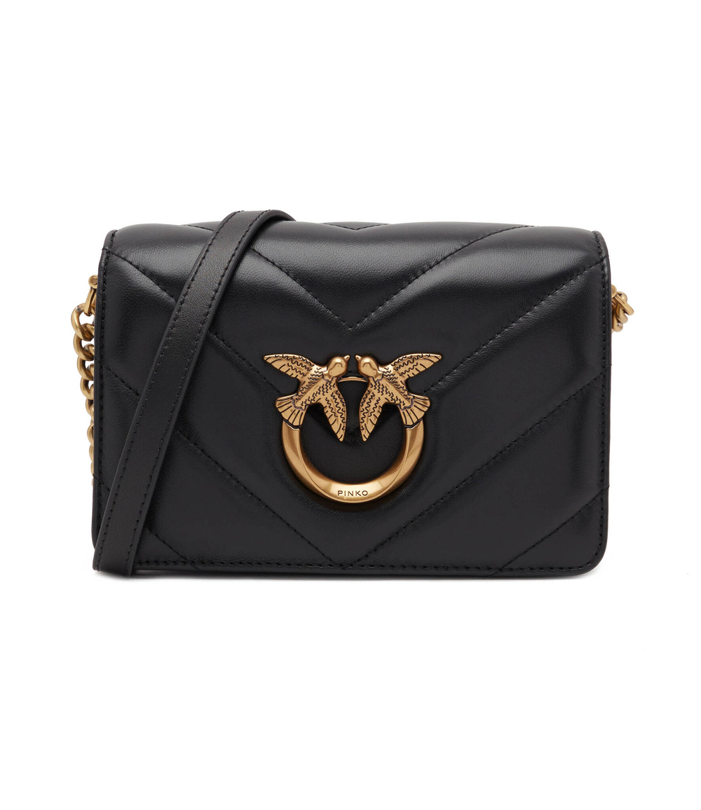 Кожаная сумка через плечо LOVE CLICK MINI SHEEP NAPPA BI Pinko - черный(100067 A136)