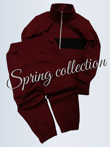 11588 Костюм детский футер 2-х нитка бордовый (64-122/128)