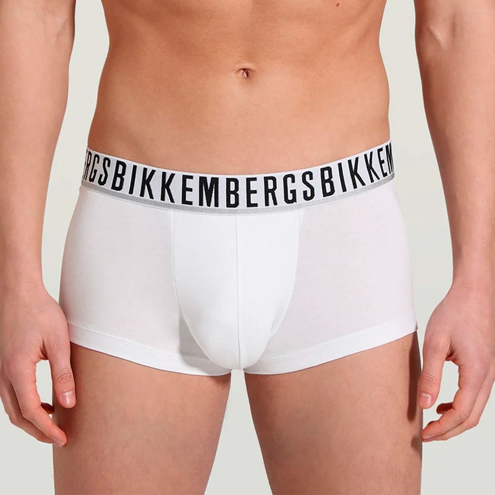 Мужские трусы боксеры (белый, темно-синий, черный) набор 3в1 Bikkembergs ESSENTIAL BKK1UTR01TR