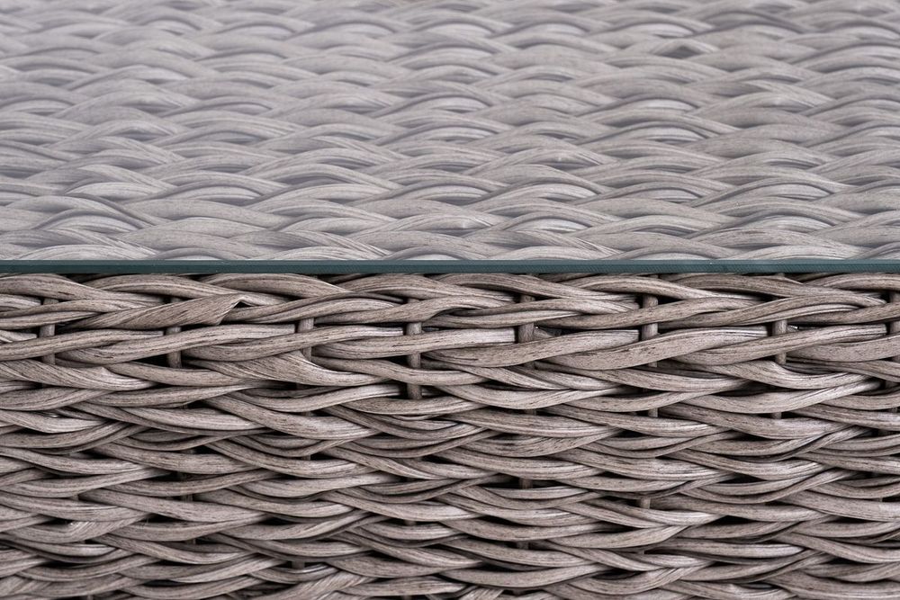 "Капучино сингл" лаунж-зона из искусственного ротанга (гиацинт), цвет серый