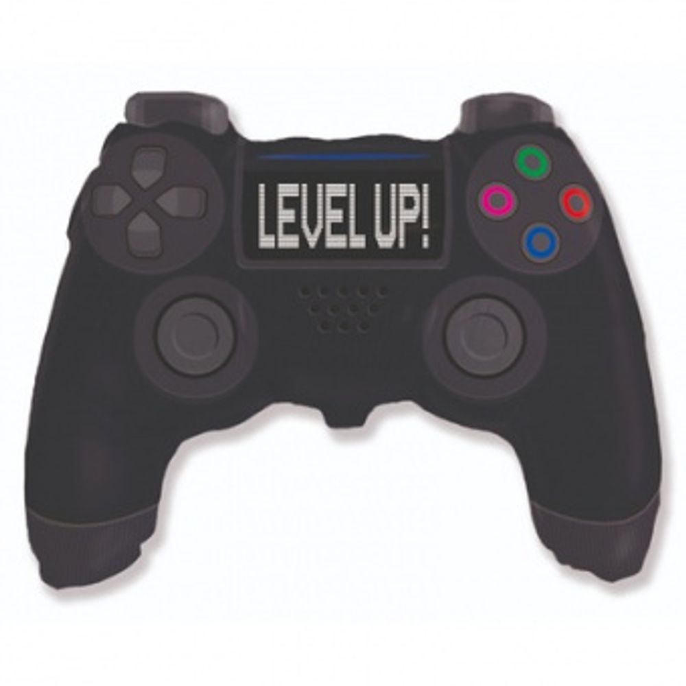 Шар-фигура, фольга, "Геймпад. Джойстик. LEVEL UP" (FM), 27"/69 см (БГ-21)