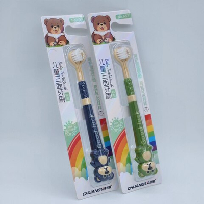 Зубная щетка А57 GOOD LUCK МИШКА детская от3 до 12лет *30 трехсторонняя