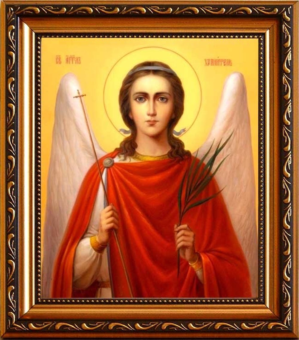 Ангел Хранитель. Икона на холсте в раме.