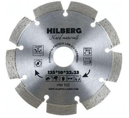 Диск алмазный отрезной, сегментный (125x2,0х22.23 мм) Hard Materials Laser Hilberg HM102