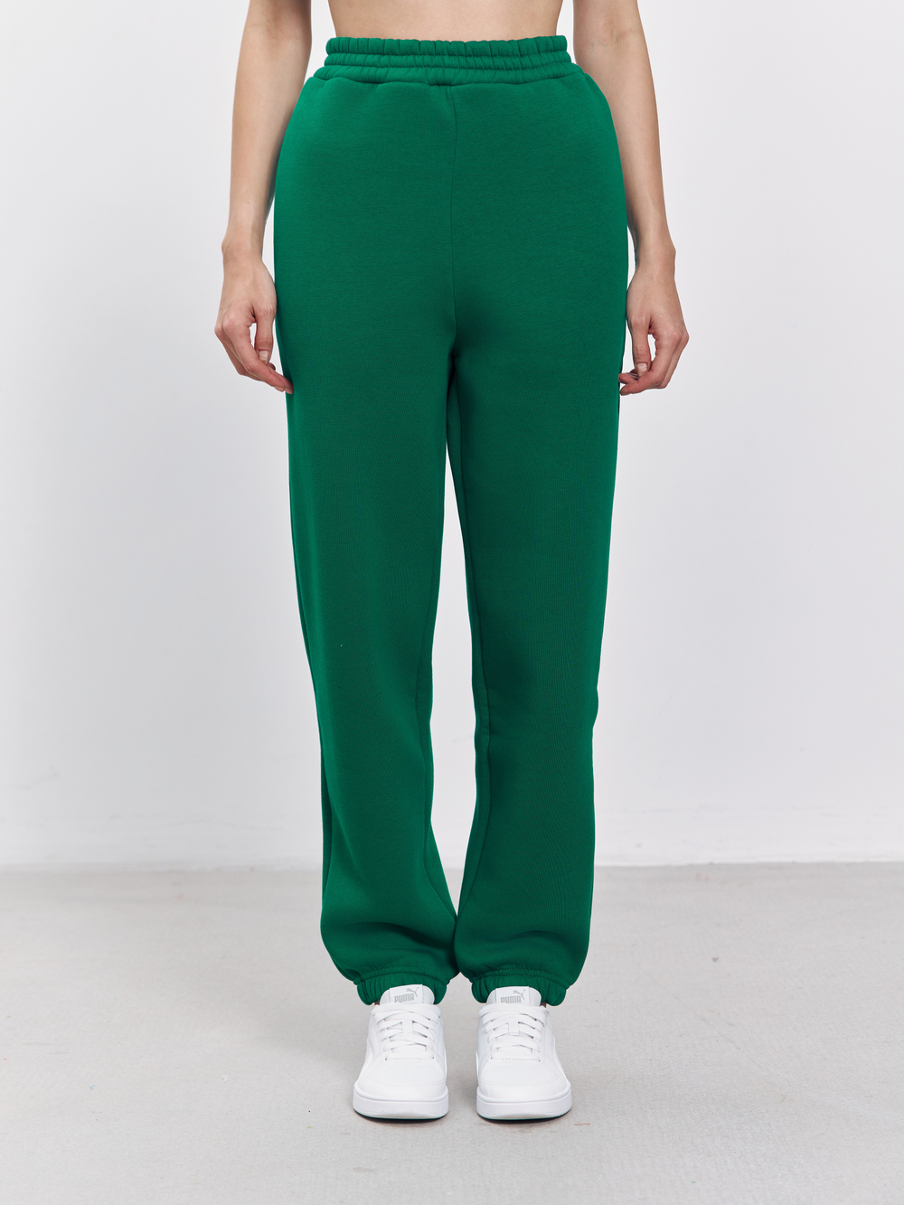 Брюки женские с начесом (зеленый)