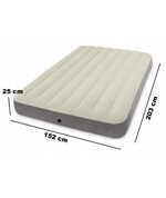 Мaтрас нaдувной Intex 64144 Pillow Rest King 183х203х25 см / Крoвать нaдувная Интeкс двухспальная велюровая королевского размера со встроенным подголовником