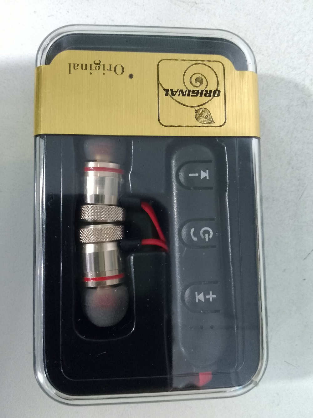 Наушники-гарнитура Bluetooth MR23 (ХТ-6) черная-красная, магнитная