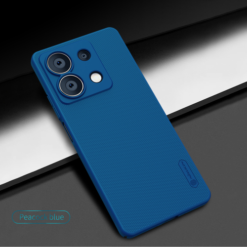 Тонкий жесткий чехол синего цвета (Peacock Blue) от Nillkin для Xiaomi Redmi Note 13 5G, серия Super Frosted Shield