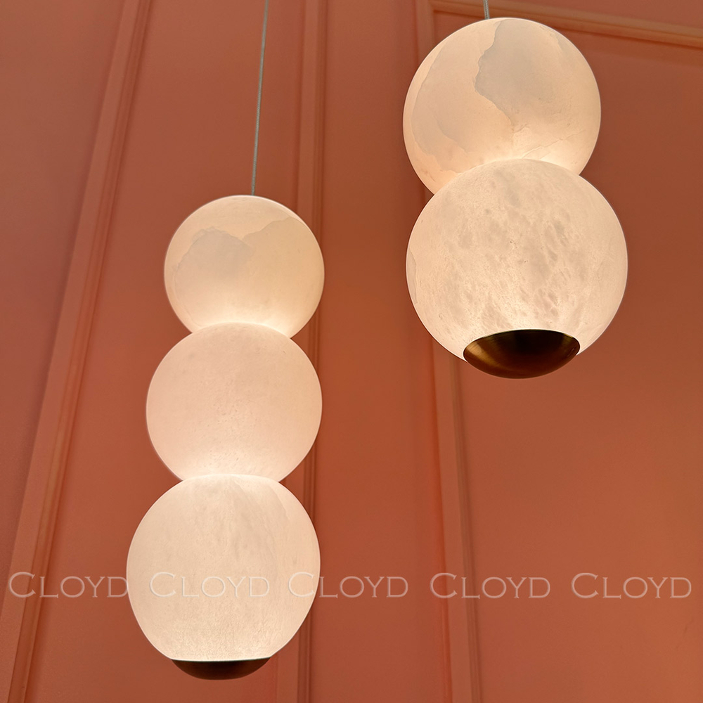 Подвесной светильник Cloyd ORIONIS P2 / выс. 26 см - алебастр - латунь (арт.12530)