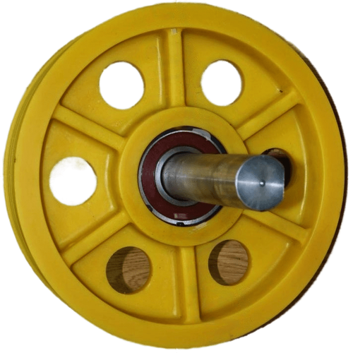 Отводной блок полиамидный XIZI OTIS D=406 мм, h=105 мм, 5 лунок, троса 10 мм, 6211-RS