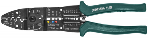 Клещи многофункциональные для снятия изоляции и обжима наконечников Jonnesway V1402