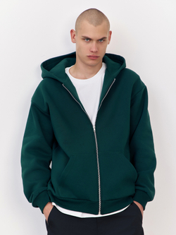 Худи зип с начесом (изумрудный)