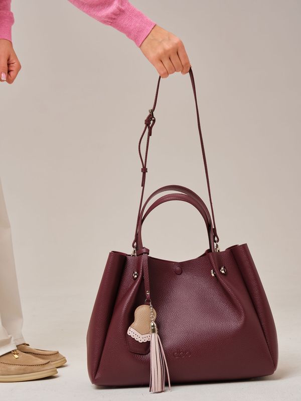 Кожаная сумка Vasilisa DBR 31210 зимняя вишня