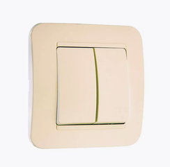 Выключатель Makel Lillium Natural 2-клавишный крем 05098