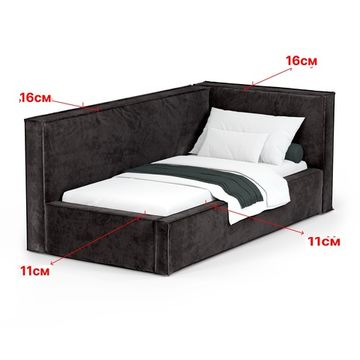 Кровать Bever ПРАВАЯ 90 с  подъемным механизмом Nebby 016