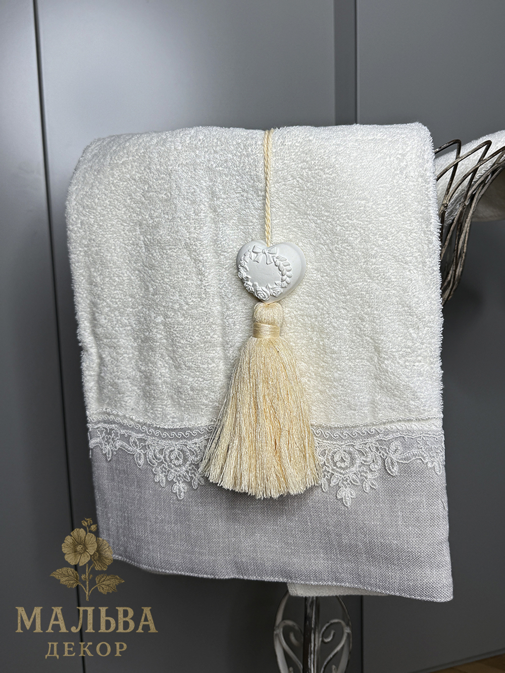 Подвесной декор-ароматизатор "Сердце с кистью Аннет" 20,3x5,4x3см Nuvole di Stoffa