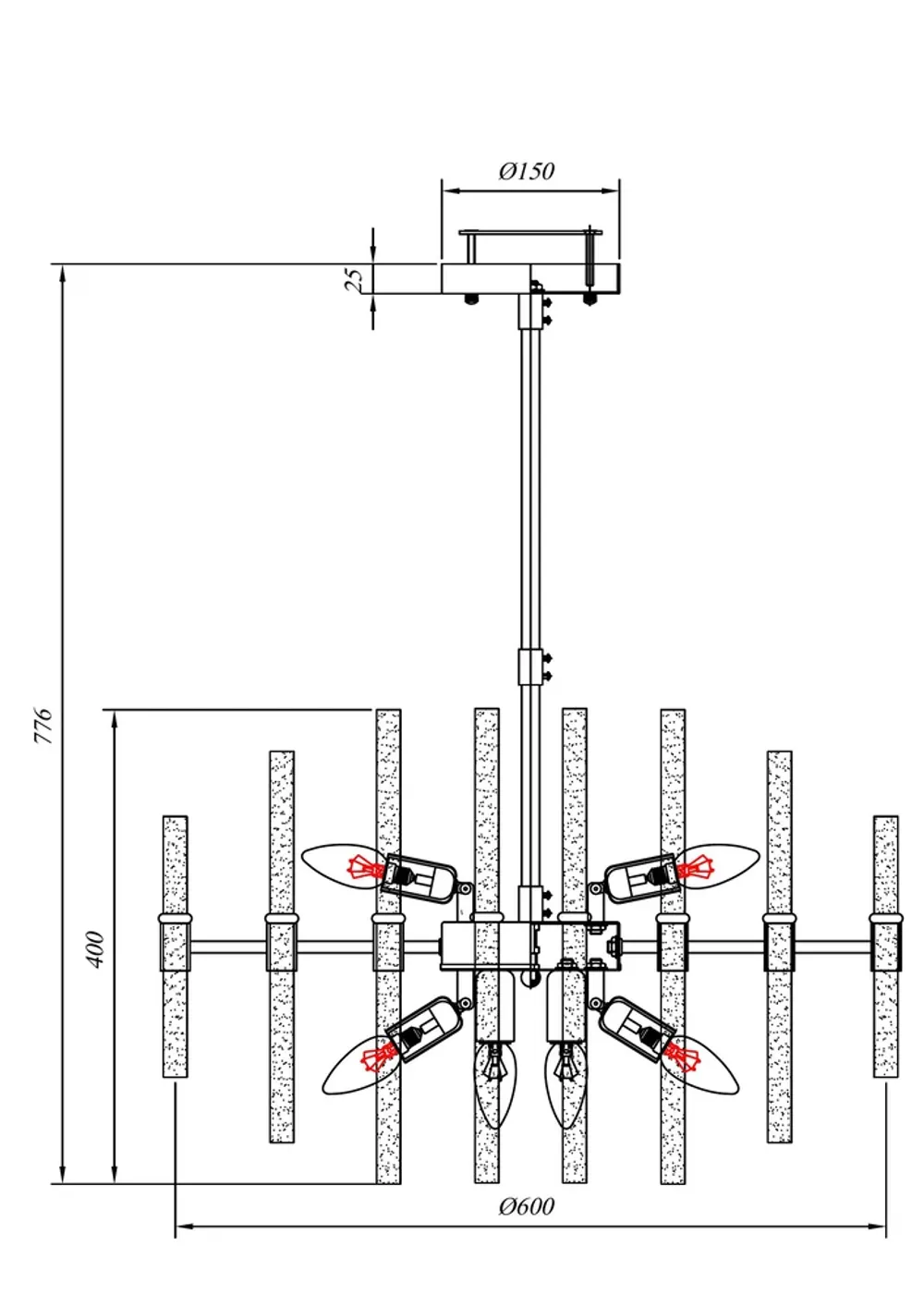 Люстра на штанге ARTE LAMP MATILDA