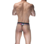 Мужские трусы-стринги с принтом в виде мазков краски (Размер: XL) (Цвет: разноцветный)