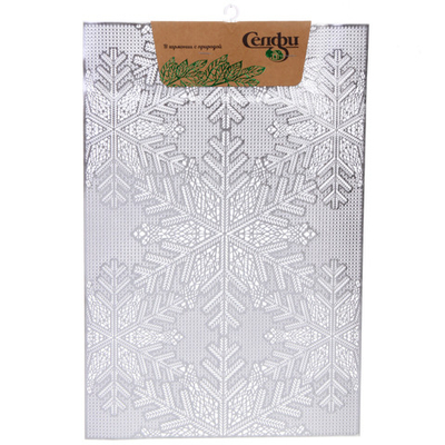 Салфетка на стол 30*45см «Снежинка» серебро