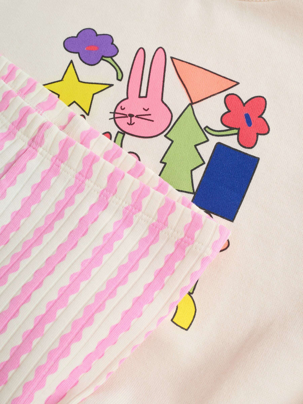 Толстовка и легинсы в комплекте для малышей Next W76-817, Молочный, Розовый