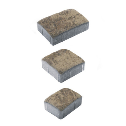 Тротуарная плитка УРИКО, комплект из 3 видов плит, Листопад гладкий Старый замок