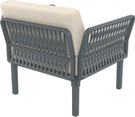 Кресло пластиковое с подушками Siesta Contract Portofino Lounge, темно-серый, бежевый