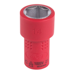 KING TONY (2335VE14M) Головка торцевая диэлектрическая шестигранная 1/4", 14 мм