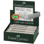 Ластик Faber-Castell "Grip 2001", трехгранный, серый, 90*15*15мм