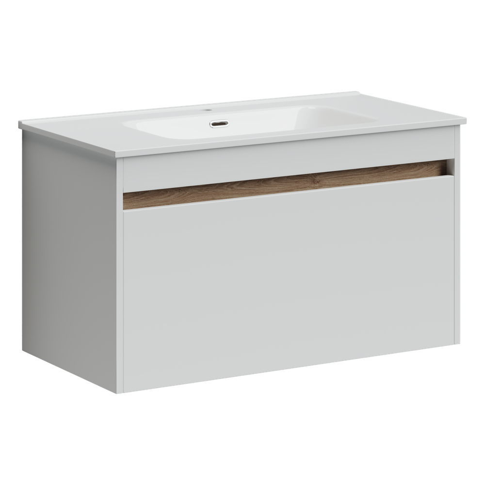 Тумба с раковиной Sancos Smart, 89 см., эмаль белый, SM90W