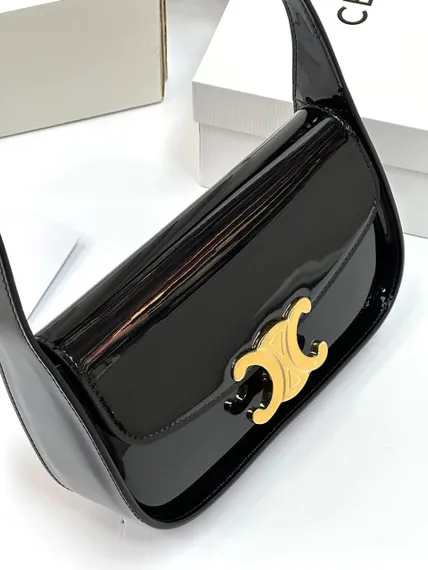 Сумка CELINE TERENCE из лакированной телячьей кожи черный